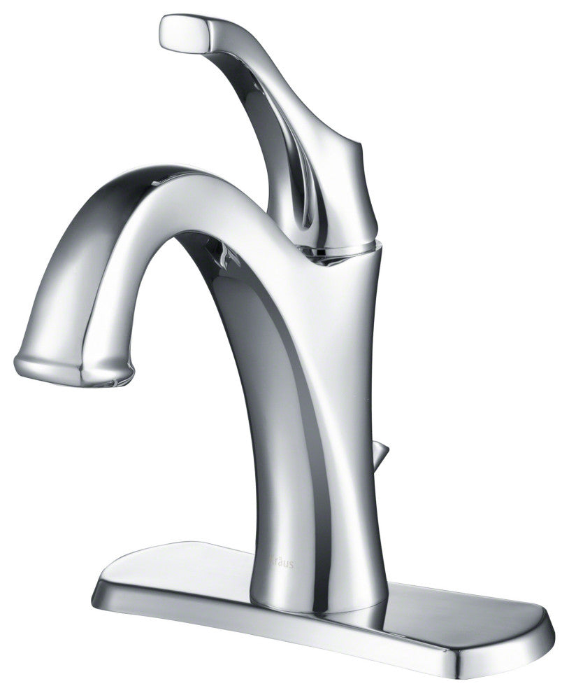 Arlo Single Handle 1-Hole Bathroom Basin Faucet, Lift Rod Drain, Chrome