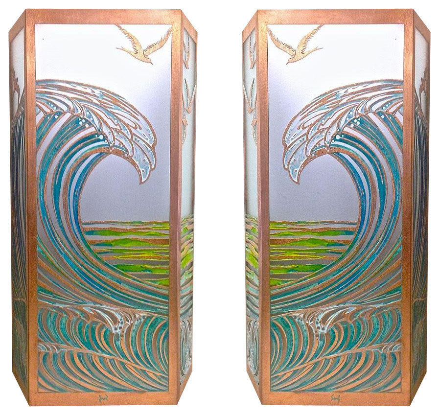 Surf Sconce 17" Patina Finish, Right