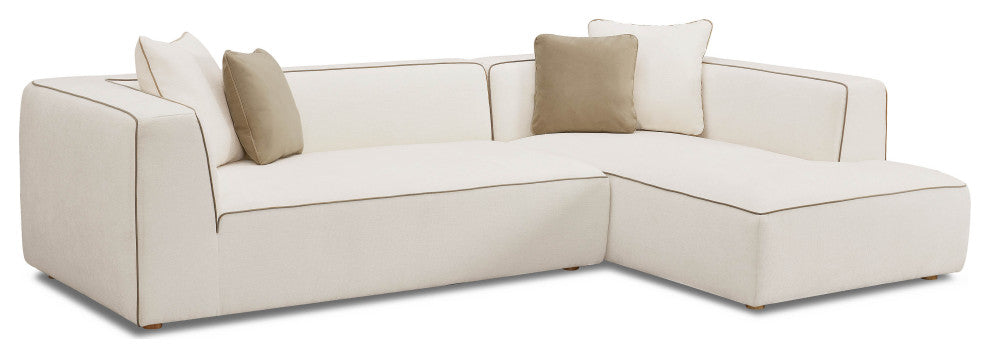 Tristine Linen Sectional, Right-Arm Facing