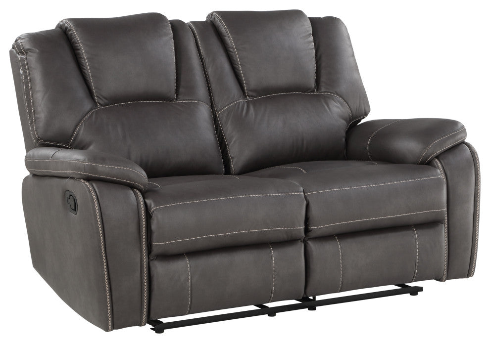 Katrine Manual Reclining Loveseat, Charcoal