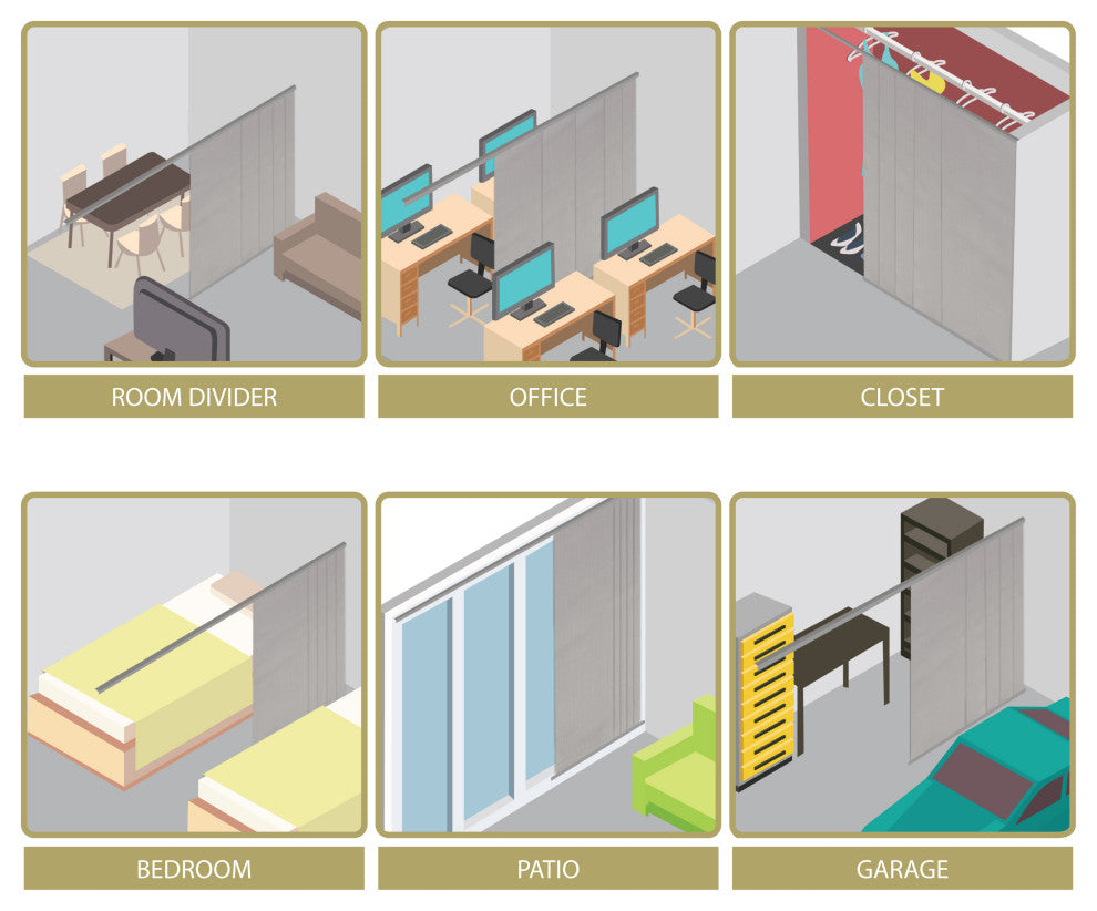 Scattered 8-Panel Track Extendable Vertical Blinds 130-175"W