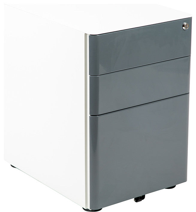 Modern 3-Drawer Mobile Locking Filing Cabinet