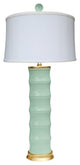 Green Bamboo Style Porcelain Vase Table Lamp 30"