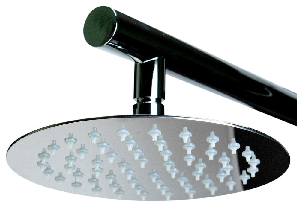 Black Glass Shower Panel with 2 Body Sprays and Rain Shower Head