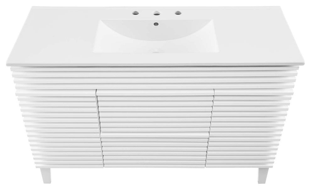 Render 48" Single Sink Bathroom Vanity, White White
