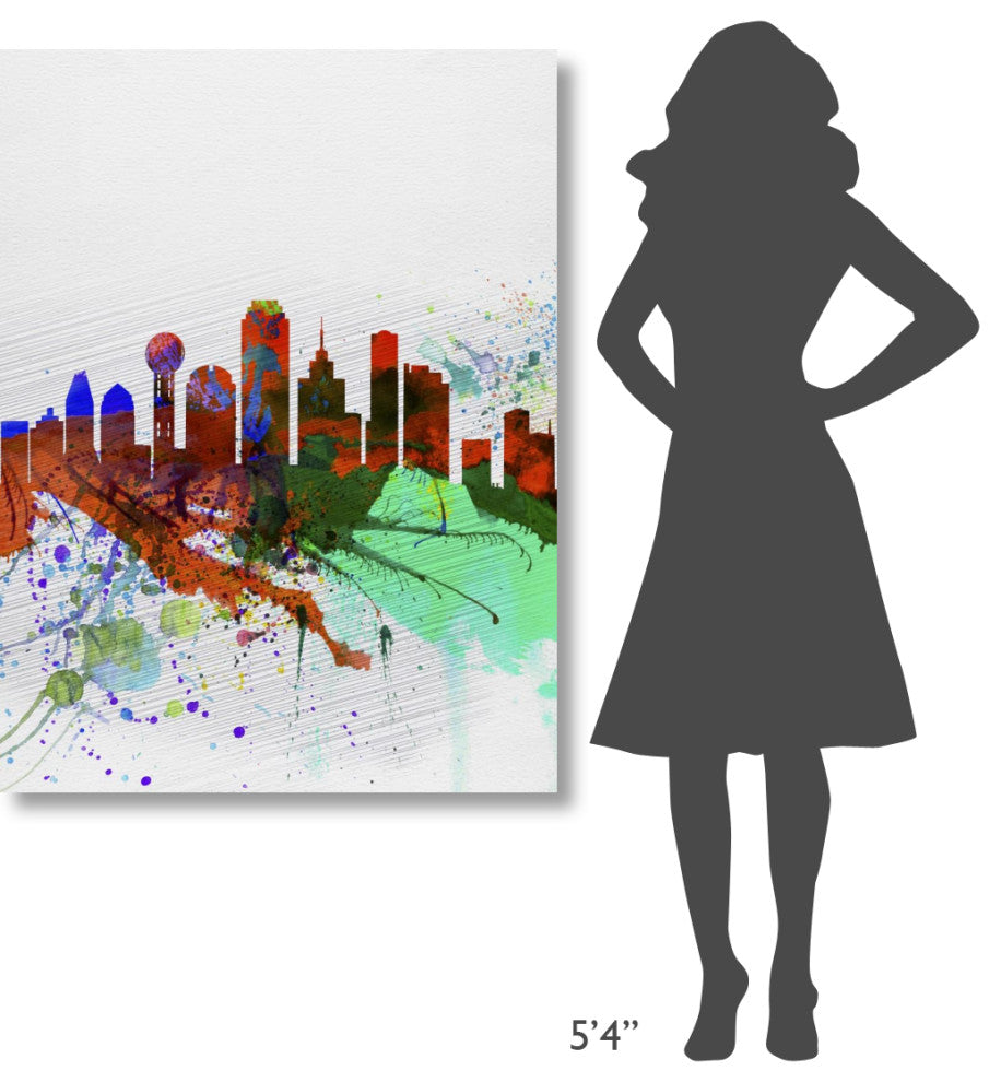 "Dallas Watercolor Skyline" Fine Art Print