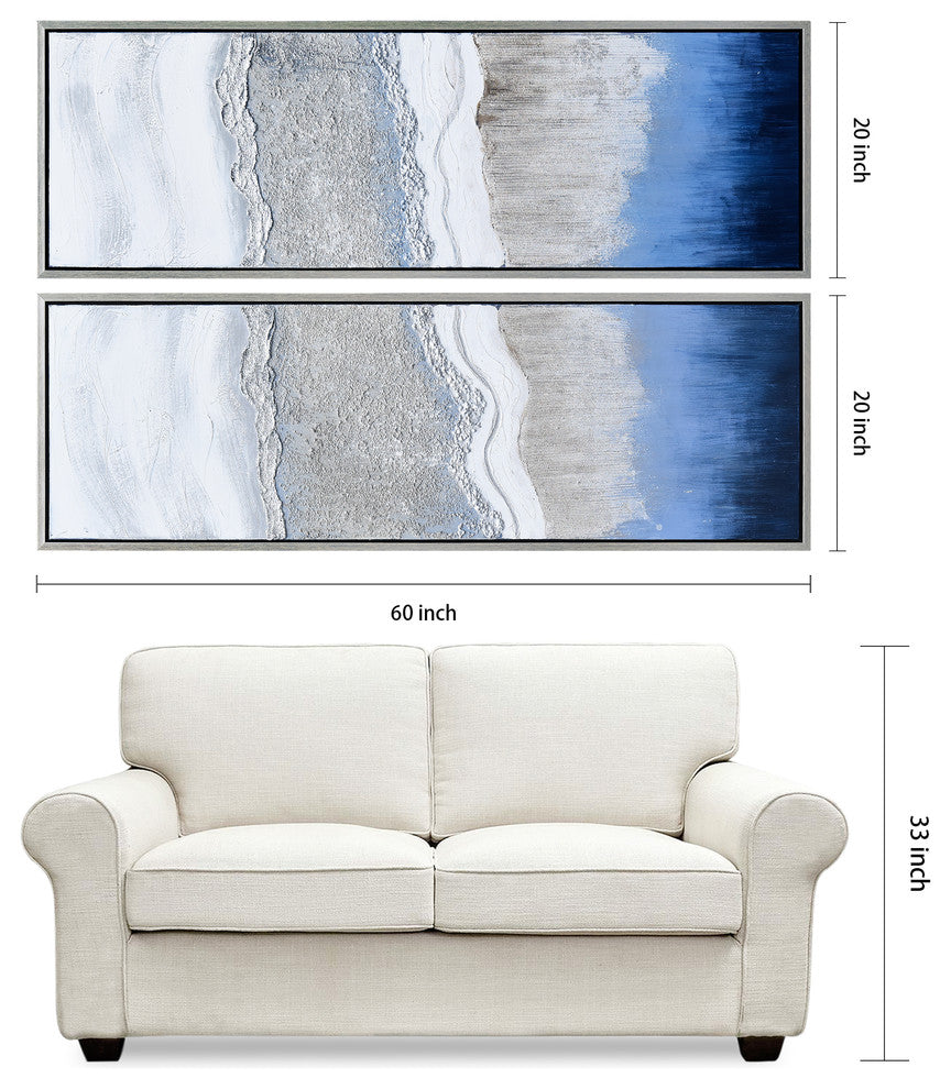 Sand Art Textured Metallic Hand Painted Wall Art Abstract Diptych Set