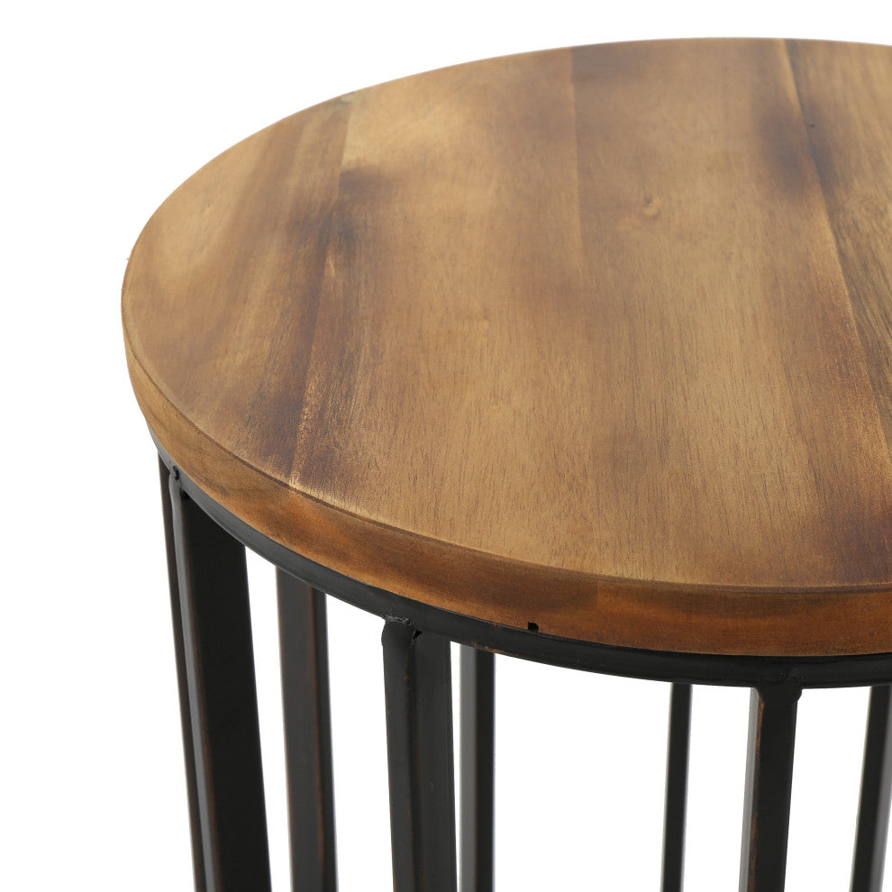 GDF Studio Colburn Outdoor Natural Finished Acacia Wood 15" Accent Table