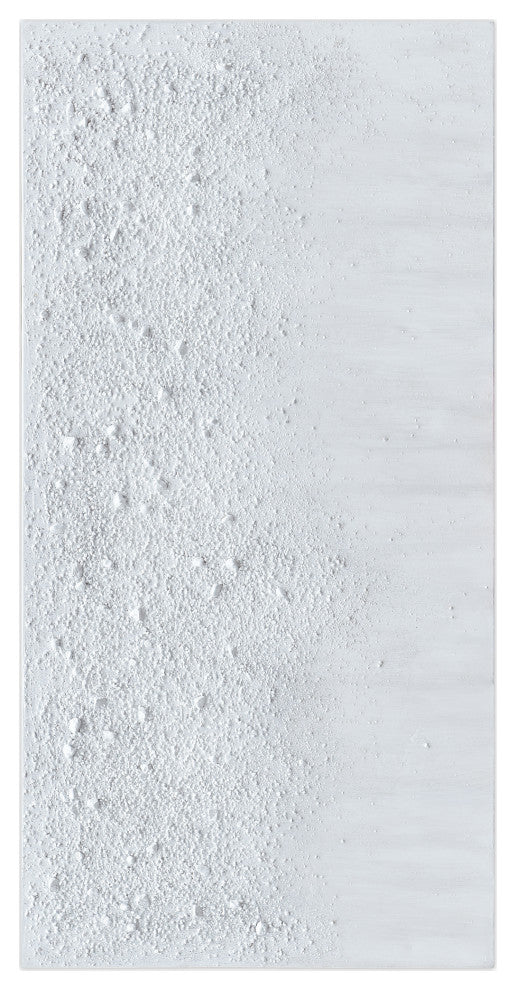 White Snow A Textured Metallic Hand Painted Wall Art Frameless Canvas