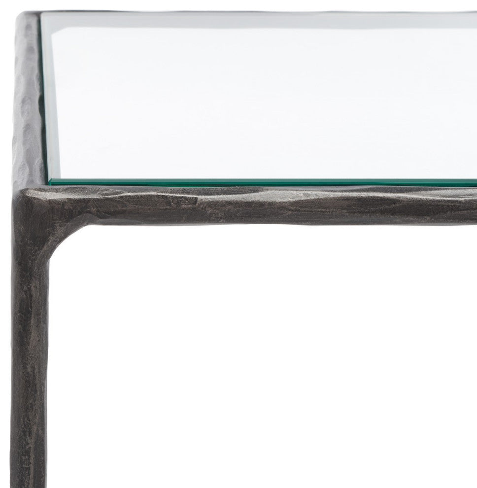 Safavieh Couture Jessa Forged Metal Square End Table, Black