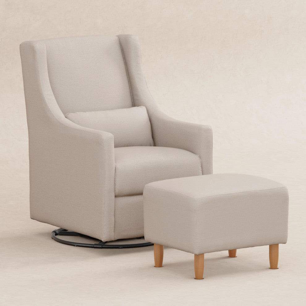 Toco Swivel Glider and Ottoman, Water Repellent and Stain Resistant, Performance Beach Eco-Weave