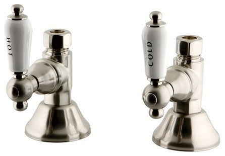Kingston Brass Straight Stop Shut Off Valve, Brushed Nickel