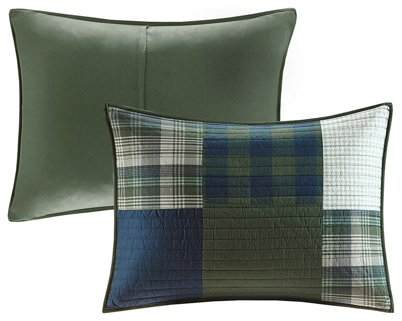 Woolrich Mill Creek Oversized Cotton Quilt Set, Green