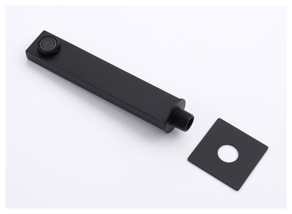 Alam Empolo 8" Wall mount Rain Shower Set, Black