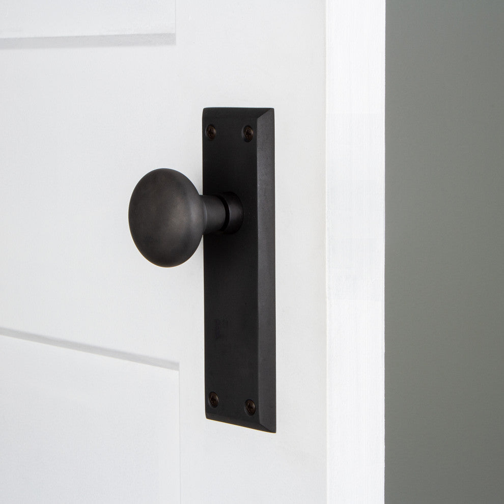 Single New York Plate With New York Knob, Oil-Rubbed Bronze
