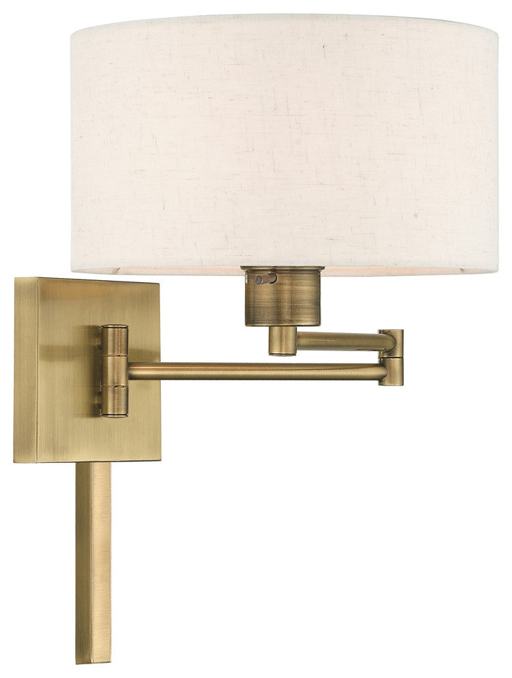 Livex Lighting Antique Brass 1-Light Swing Arm Wall Lamp