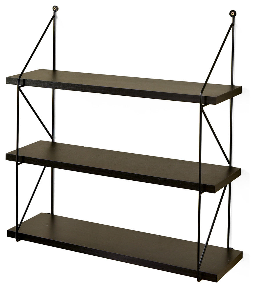 3-Tier Display Wall Shelf Storage Rack Wall Rack Holder Rack, Espresso