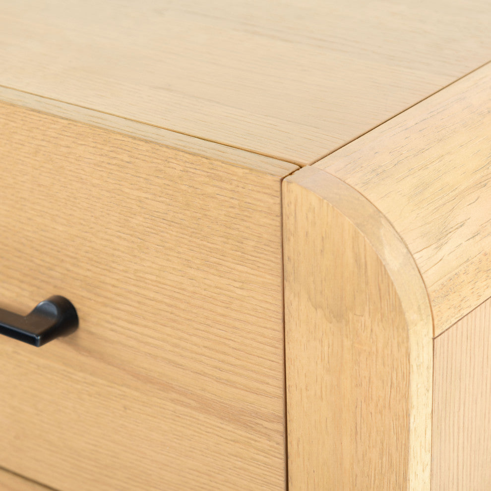 Safavieh Couture Katrina 2 Drawer Nightstand, Natural/Black