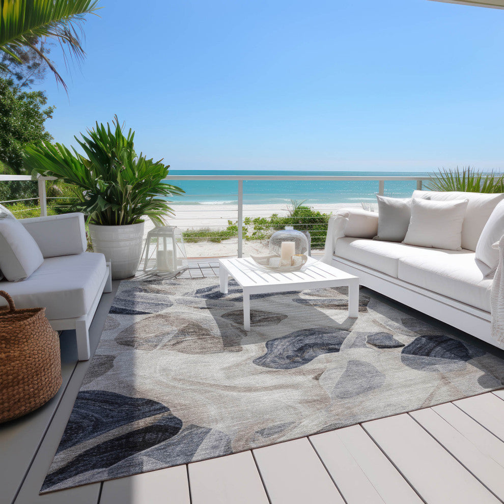 Machine Washable Indoor/Outdoor Chantille ACN1863 Putty 3' x 5' Rug