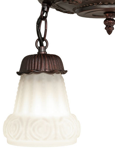 Meyda Lighting 30543 12"W White Puffy Rose 3-Light Semi-Flushmount