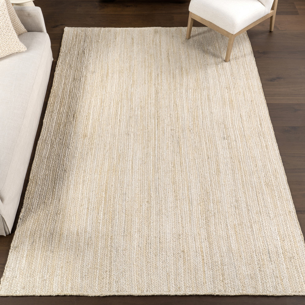 Nuloom Rigo Hand Woven Farmhouse Jute Area Rug, Off White 5'x8'