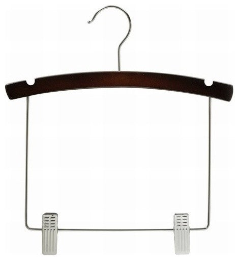 Walnut Wooden Baby Display Hanger With Clips 10", Set of 25