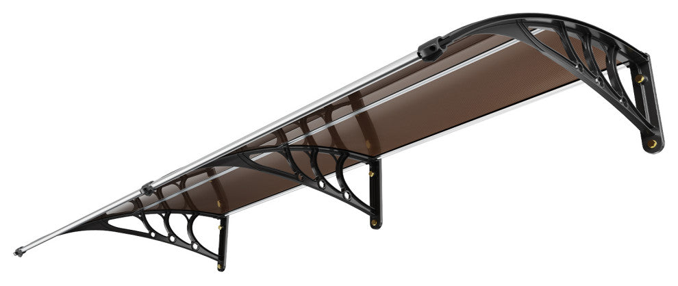 VEVOR Window Door Awning Canopy UV Rain Cover 38"x78" PC Sheet Brown