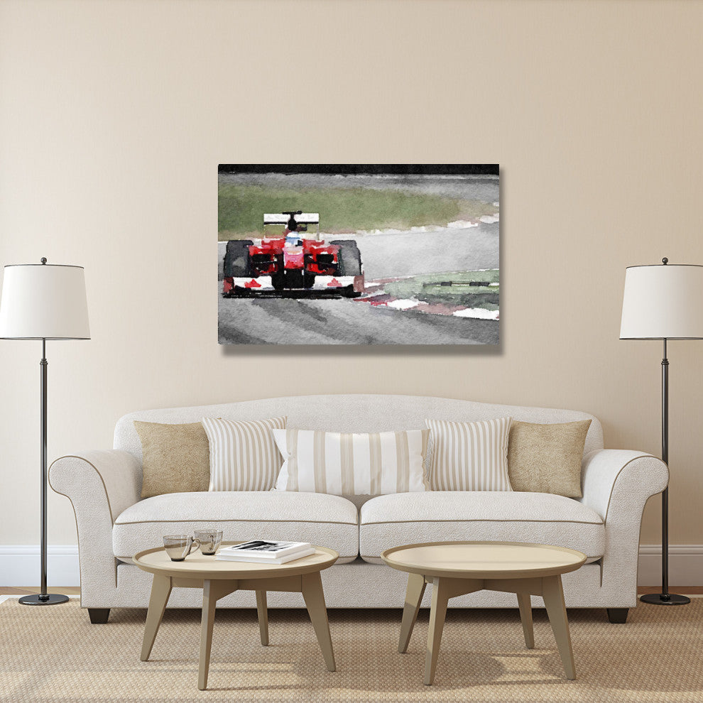 "Ferrari F1 on Track Watercolor" Fine Art Print