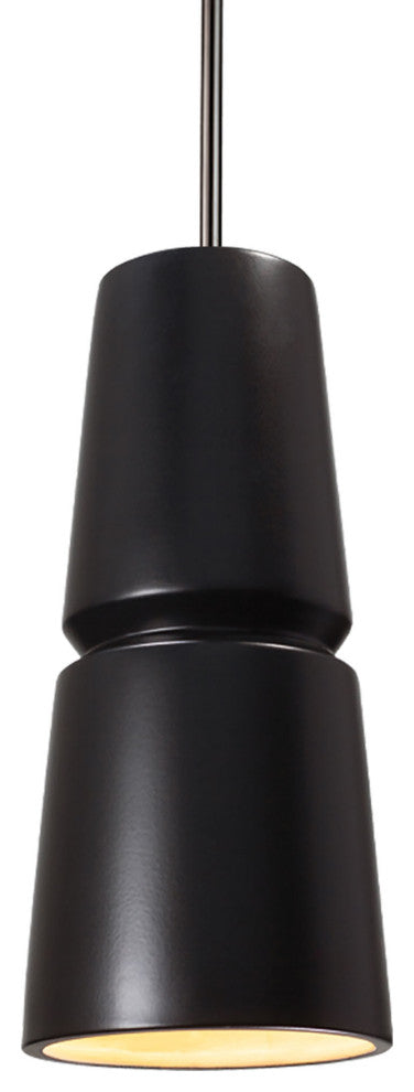 Small Cone 1-Light Pendant, Carbon Matte Black, Brushed Nickel, Incandescent