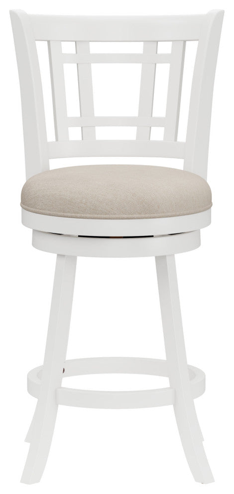 Fairfox Wood Swivel Stool, White, Counter Stool