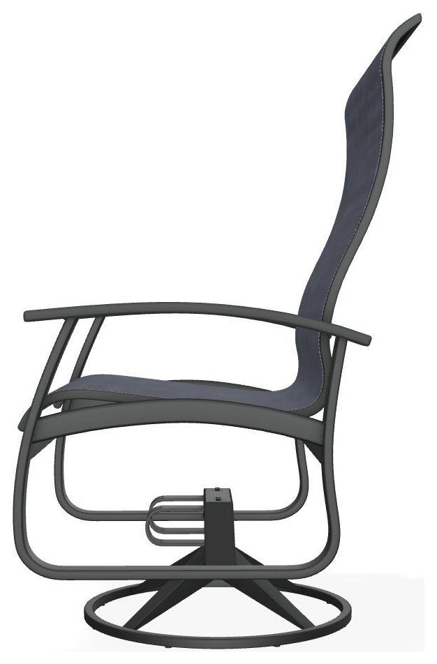 Belle Isle Sling Outdoor Swivel Rocker, Augustine Denim/Graphite