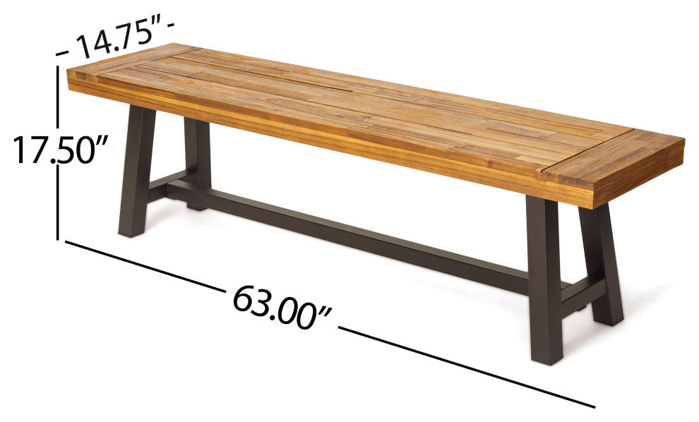 Carlisle Outdoor 3 Piece Acacia Wood Picnic Dining Set With Benches