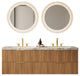 Wall-mounted Plywood Bathroom Storage Cabinet With Two Basins