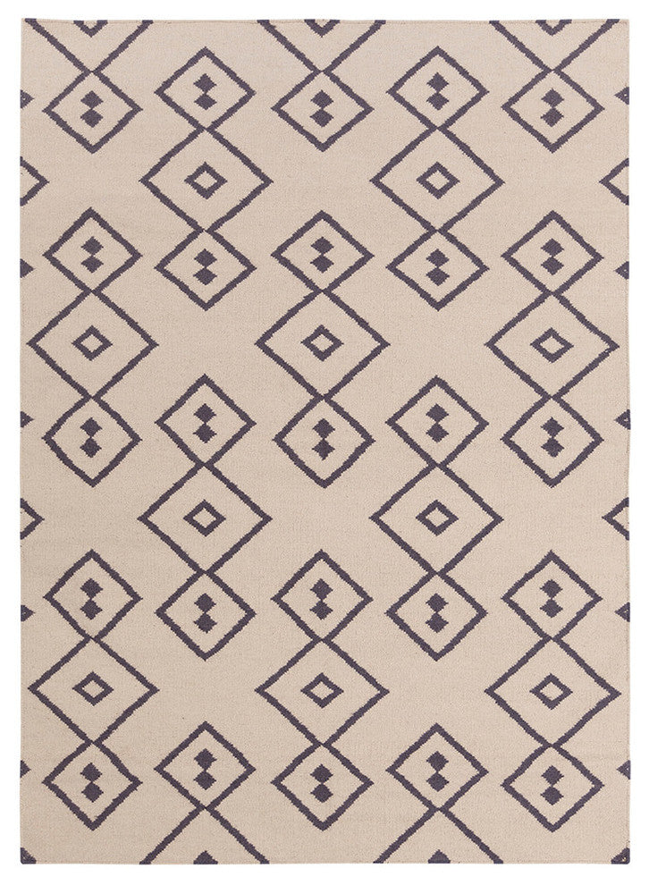 Lima Contemporary Area Rug, Gray and Cream, 5'x7'