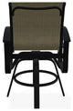 Belle Isle Sling Balcony Height Outdoor Swivel Chair, Elevation Stone/Black