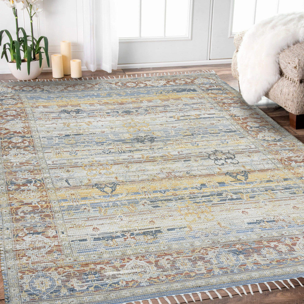 Prairie Larson Area Rug, Blue, 8' x 10', Oriental