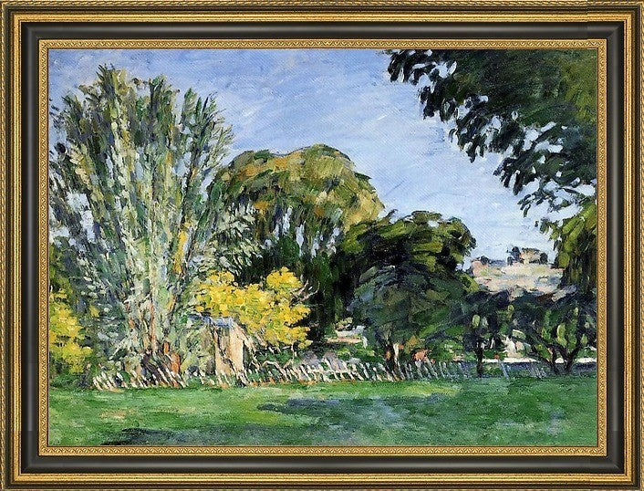 Paul Cezanne The Trees of Jas De Bouffan  Framed Premium Canvas Print, 18"x27"