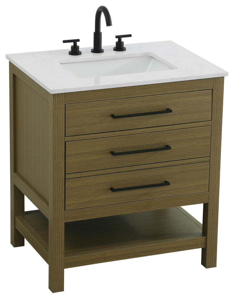 Home Living 30" Single Bathroom Vanity, Chestnut Brown