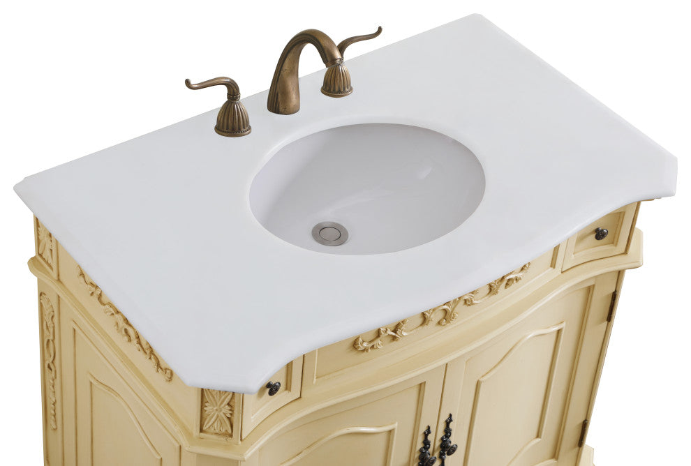 Bathroom Vanity, Light Antique Beige, 36", Single Sink