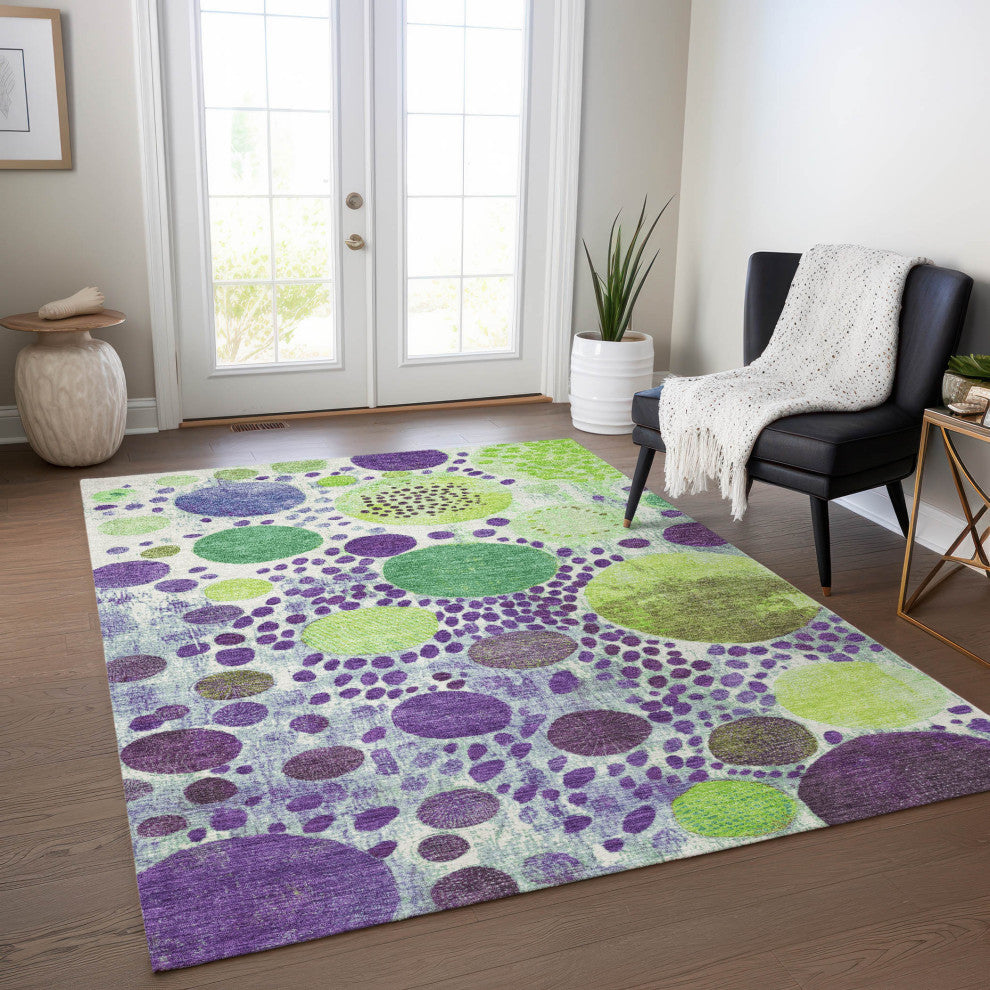 Machine Washable Indoor/Outdoor Chantille ACN1895 Purple 2'6" x 3'10" Rug