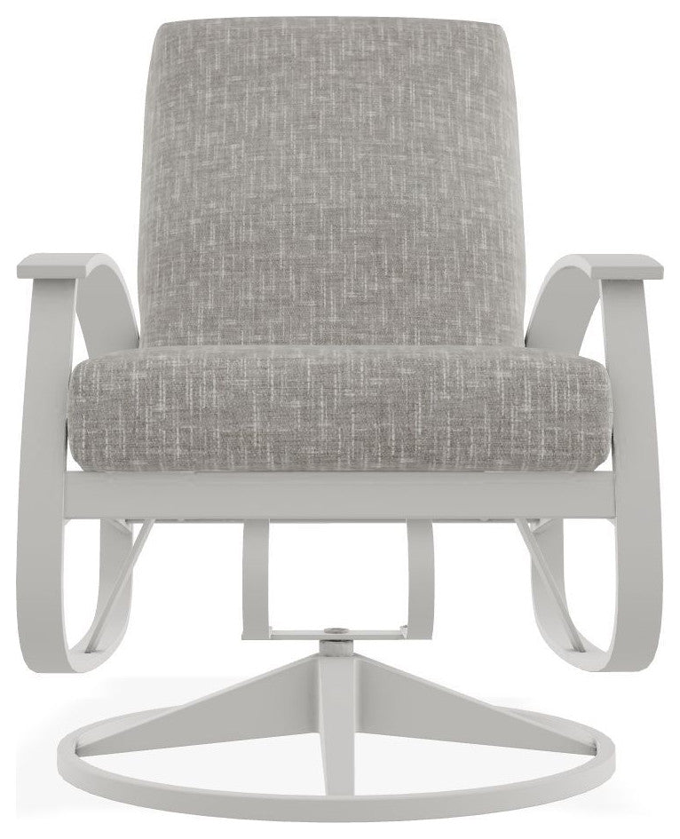 Belle Isle Cushion Outdoor Swivel Rocker, Hither Pewter/Snow