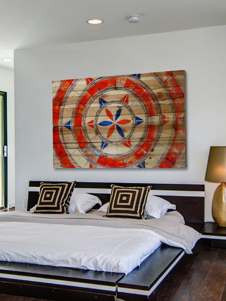 "Massa" Print on Natural Pine Wood, 36"x24"