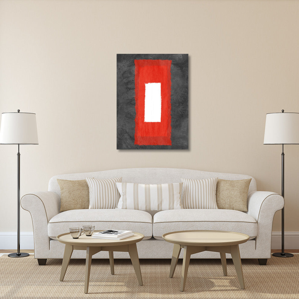 "Grey And Red Abstract 4" Fine Art Print