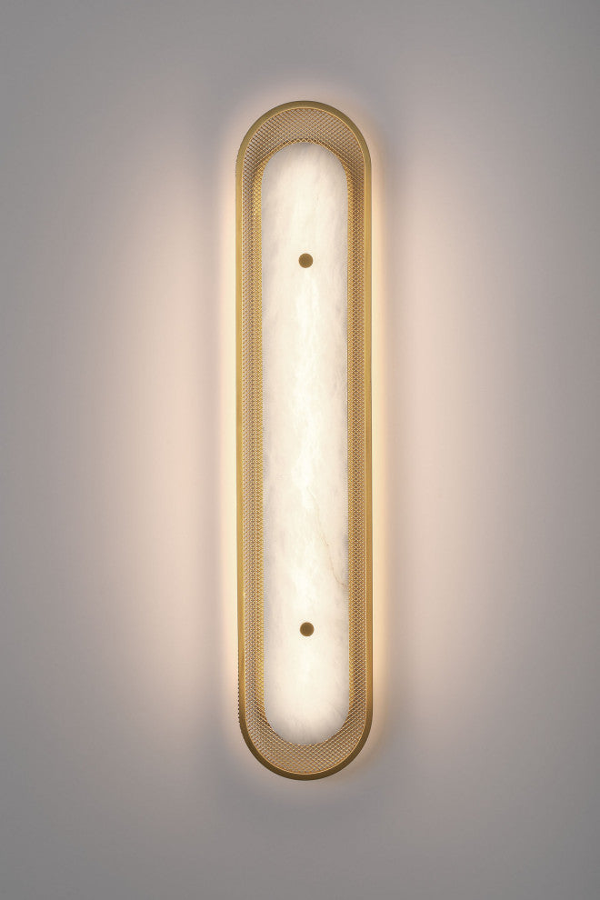 Tramore, Wall Sconce, 30", Gold, Alabaster