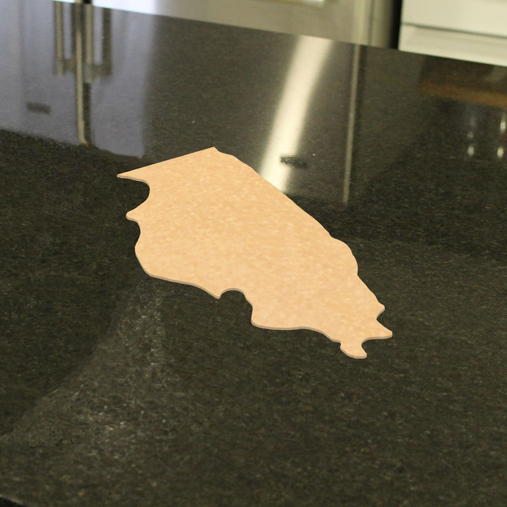 State Shaped Cutting Boards, Amber Bamboo, Illinois