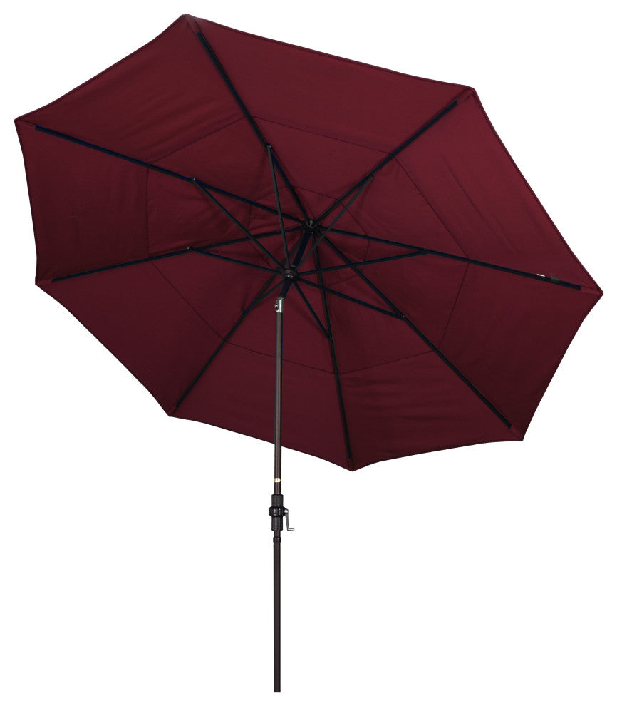 11' Aluminum Umbrella Collar Tilt Bronze, Burgundy