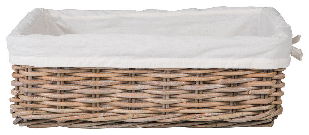 Kobo Rattan Shelf and Underbed Basket, Gray-Brown, 15" X 20" X 6"