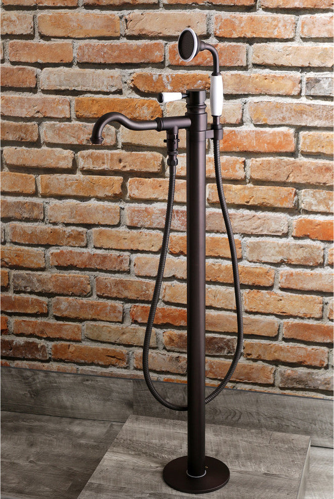 Kingston Brass Freestanding Tub Faucet With Hand Shower, Oil Rubbed Bronze
