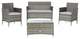 Safavieh Bandele 4-Piece Outdoor Living Set, Grey