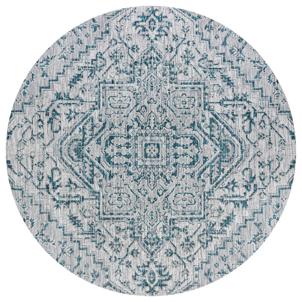 Estrella Bohemian Medallion Textured Weave Indoor/Outdoor Area Rug